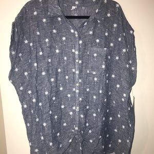 NWT palm tree button down
